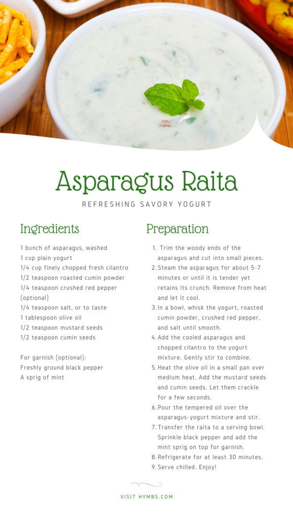 Asparagus Raita - yogurt based dish
